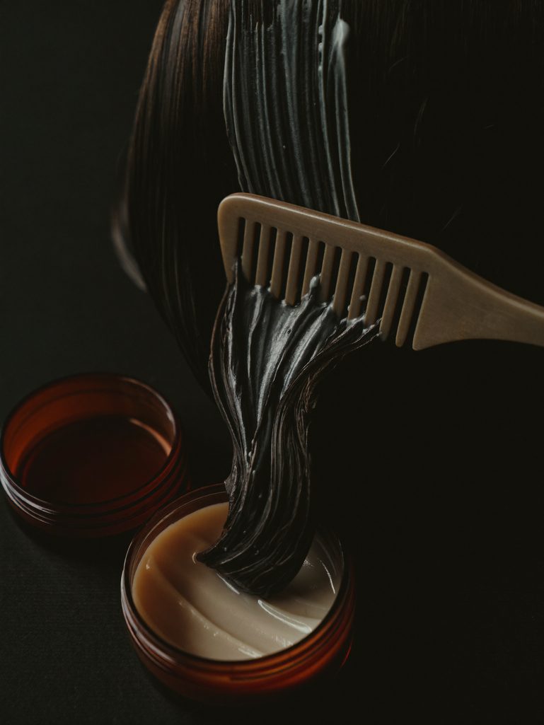 Rich conditioning mask smoothed through glossy hair