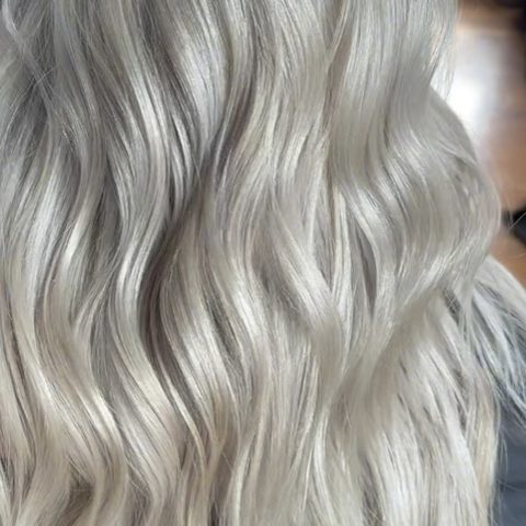 Icy silver blonde waves